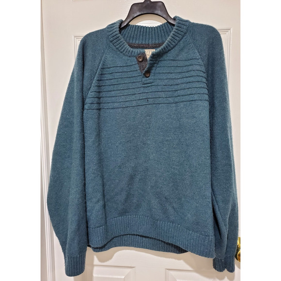 Duluth Trading Co Other - Duluth Trading Co Men’s Wool Blend Pullover Sweater XL Teal 70% Recycled Wool